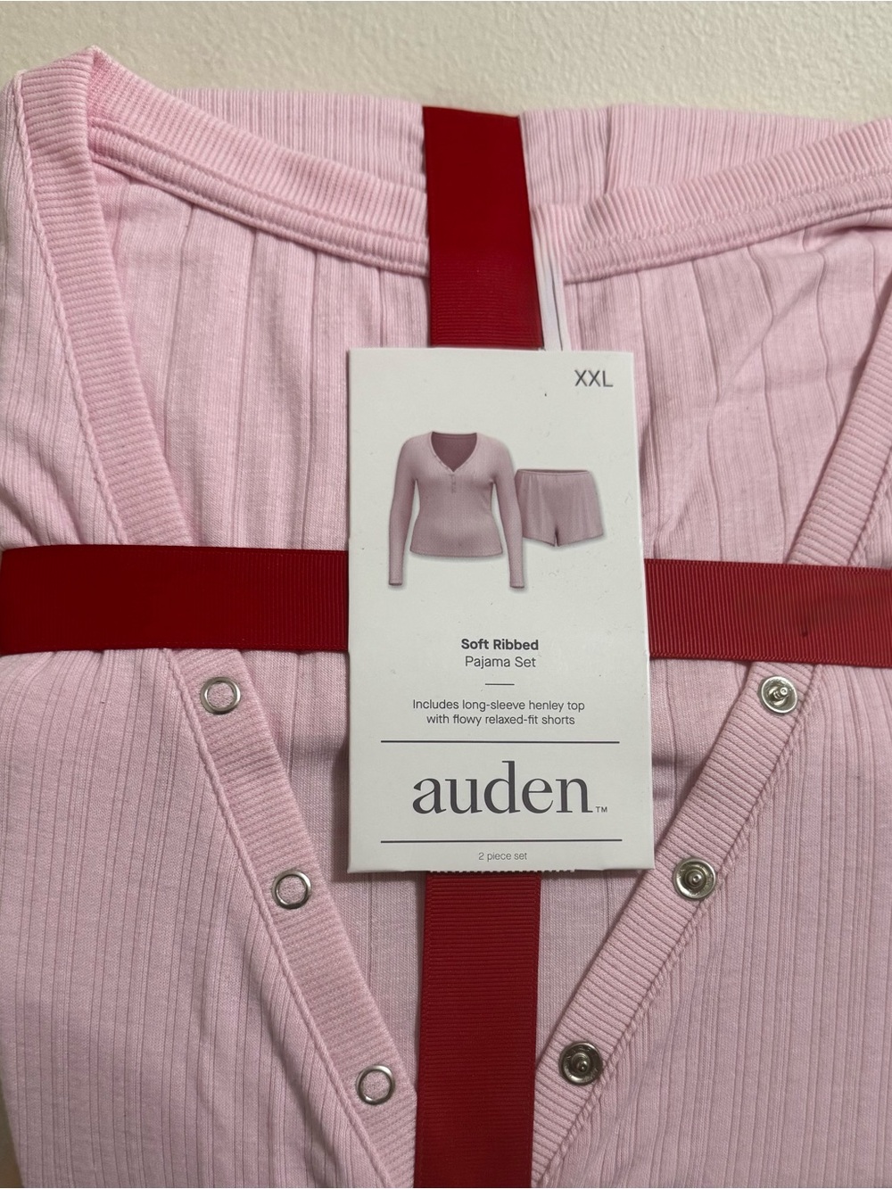 Auden Soft Ribbed Pajama Set - Light Pink